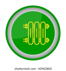 Web line icon. Radiator, Cast-iron radiator for heating systems