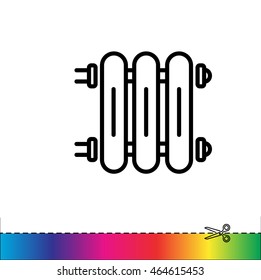 Web line icon. Radiator, Cast-iron radiator for heating systems