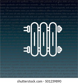 Web line icon. Radiator, Cast-iron radiator for heating systems
