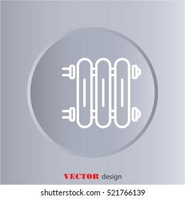 Web line icon. Radiator, Cast-iron radiator for heating systems