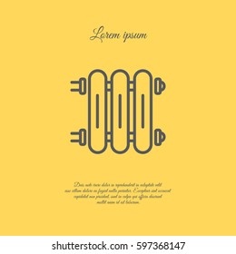 Web line icon. Radiator, Cast-iron radiator for heating systems