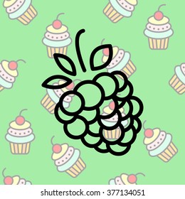 Web line icon. Raspberries
