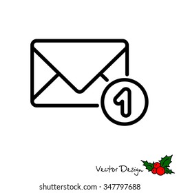 Web line icon. Received message