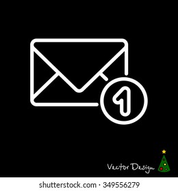 Web line icon. Received message