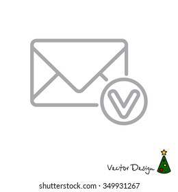 Web line icon. Received message