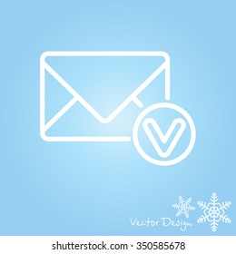 Web line icon. Received message