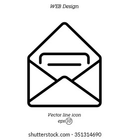 Web line icon. Received message 