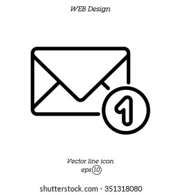 Web line icon. Received message