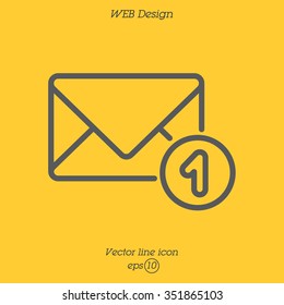 Web line icon. Received message