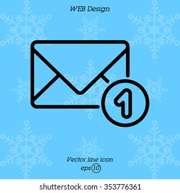 Web line icon. Received message