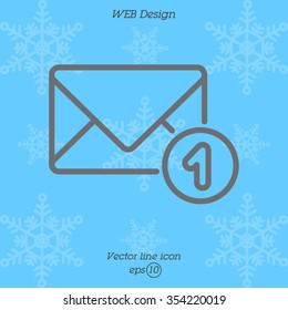 Web line icon. Received message