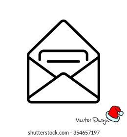 Web line icon. Received message 