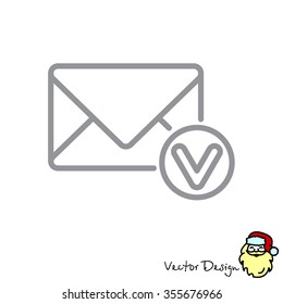 Web line icon. Received message