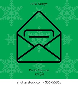 Web line icon. Received message 