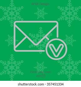 Web line icon. Received message