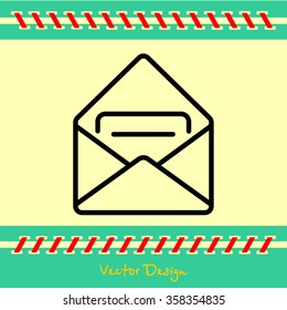 Web line icon. Received message 