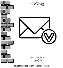 Web line icon. Received message