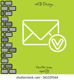 Web line icon. Received message