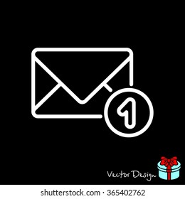 Web line icon. Received message