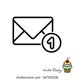 Web line icon. Received message