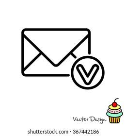 Web line icon. Received message