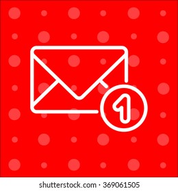 Web line icon. Received message