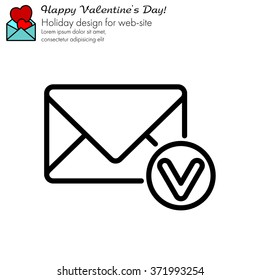 Web line icon. Received message