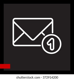 Web line icon. Received message