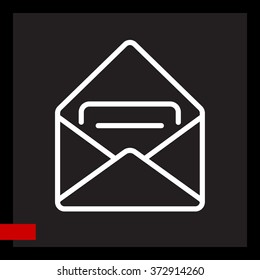 Web line icon. Received message 