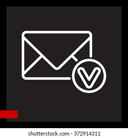 Web line icon. Received message