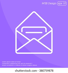 Web line icon. Received message 