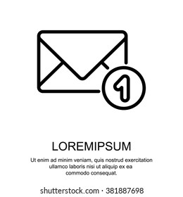 Web line icon. Received message