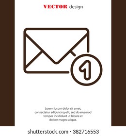 Web line icon. Received message