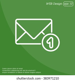 Web line icon. Received message