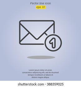 Web line icon. Received message