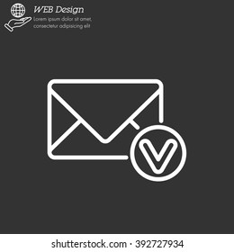 Web line icon. Received message