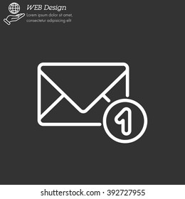 Web line icon. Received message