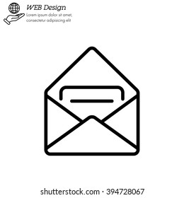 Web line icon. Received message 