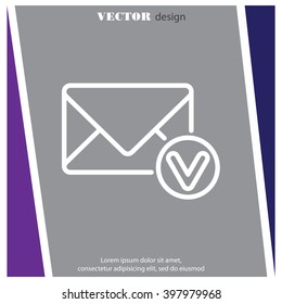 Web line icon. Received message