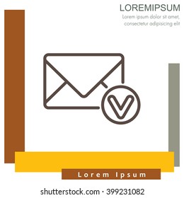 Web line icon. Received message