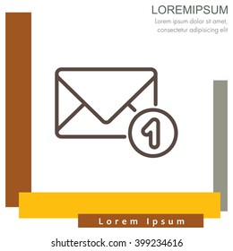 Web line icon. Received message