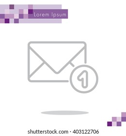 Web line icon. Received message