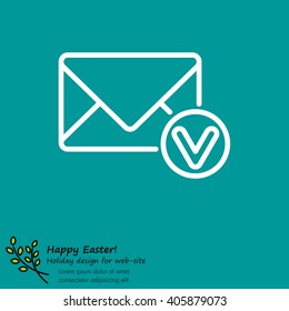 Web line icon. Received message