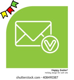 Web line icon. Received message