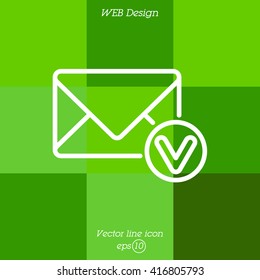 Web line icon. Received message