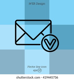 Web line icon. Received message