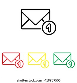 Web line icon. Received message