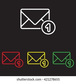 Web line icon. Received message