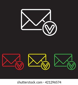 Web line icon. Received message