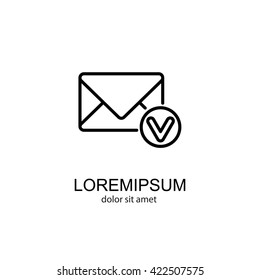 Web line icon. Received message
